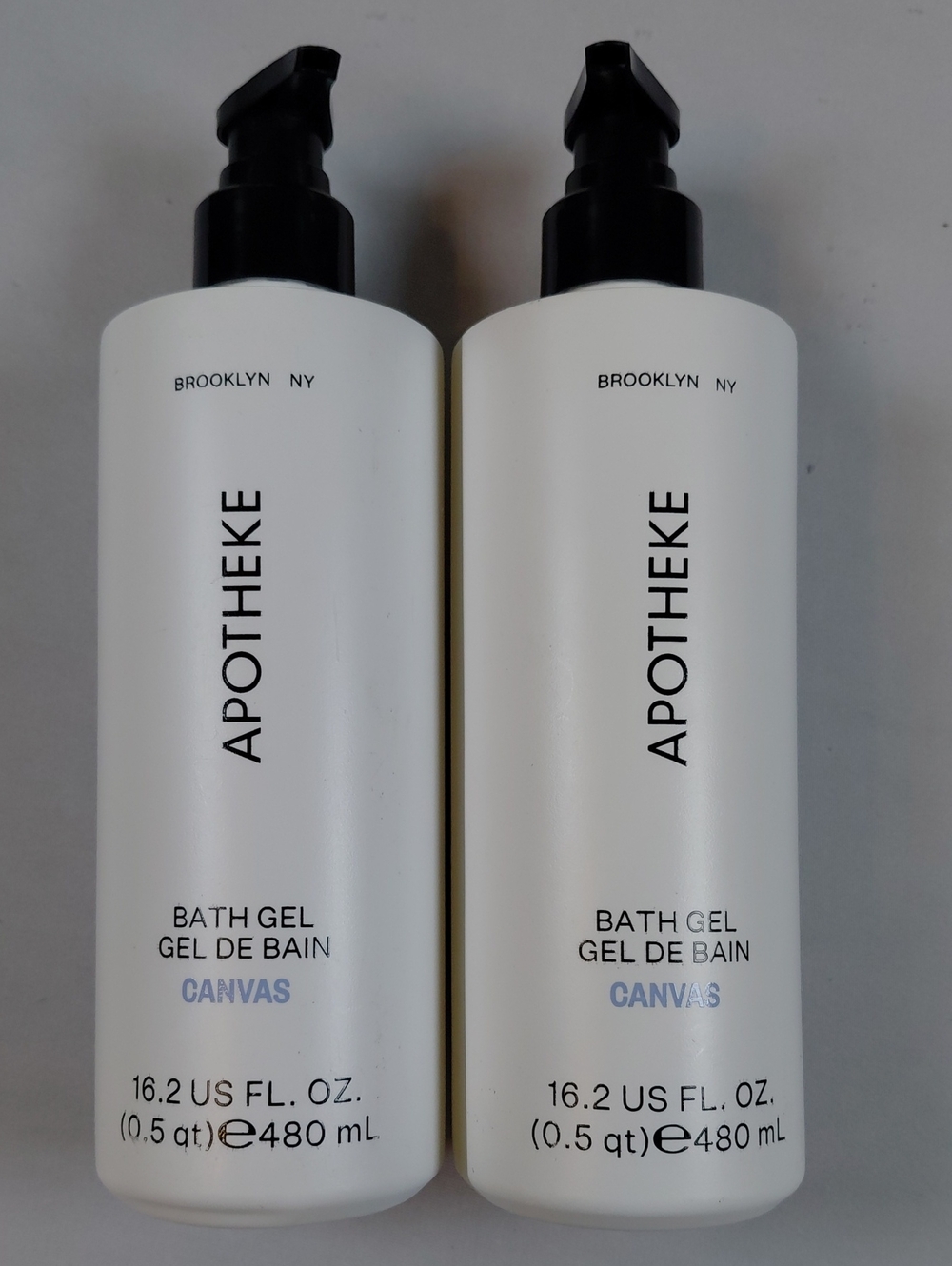 2X Apotheke Plant Based Bath Gel Canvas Fragrance 16.2 oz 480ml Liquid Soap